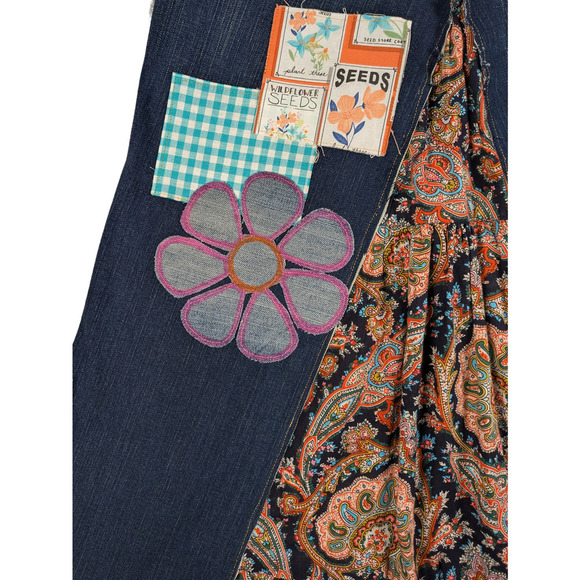 Refreshed - Levi's Upcycled Maxi Skirt Size 10p - Picture 3 of 7